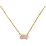 Luckyly  Collar Oro Mujer Cadena Baño De Oro Cuarzo Rosa