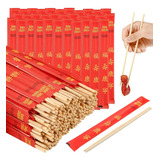 Palillos De Bambú Desechables Con Mangas Y Separados, Palill