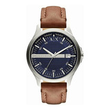 Reloj Armani Exchange Para Hombres 46mm, Pulsera De Piel