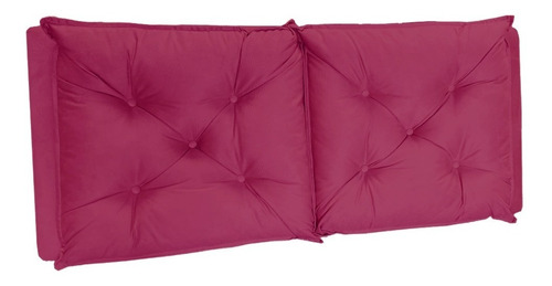 Cabeceira Painel Queen 160cm Tróia Almofada Suede Rosa Pink