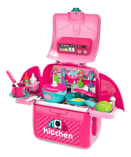 Set De Cocina Maleta Chef Portatil Niña Juguete 40cm Regalo