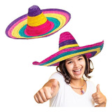 Sombrero Mexicano Multicolor Cotillon Disfraz Fiesta X15