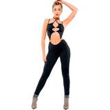 Catsuit Mono Jumpsuit Lycra Elastizado Con Argollas Sexy