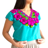 Blusa Artesanal Bordada Mujer Chiapas 