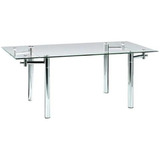 Mesa Rectangular Extensible Tapa De Vidrio 130 A 180 X85 