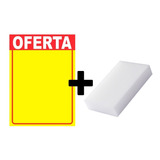 Kit 100 Cartaz Reutilizável 20x30 + 1 Esponja Mágica #1054