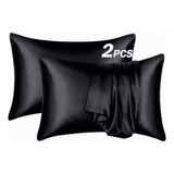 2 Fundas Almohada Cuidad Cabello Satén Sedoso Cómodo Premium