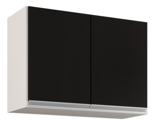 Armário Aéreo 80cm 2 Portas Califórnia Branco/preto - Lumil 