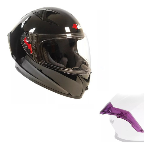 Casco Rmm Deportivo C/ Aleron Ecer2205 Dot Negro + Spoiler