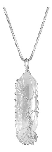 Manifo Collar De Cristal De Cuarzo Transparente Natural Alam