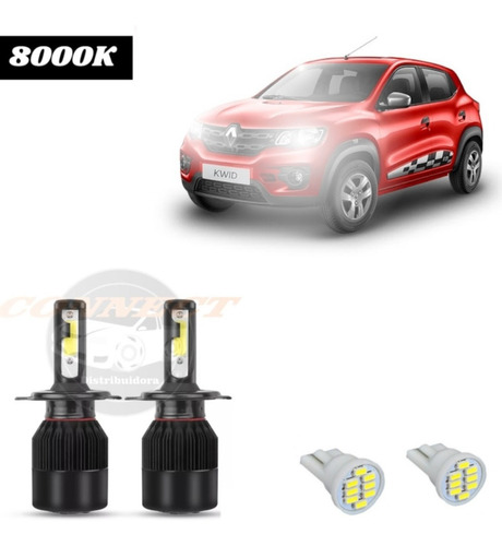 Lampada Super Led Plus Renault Kwid Farol Alto/baixo 8000k