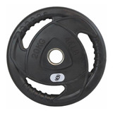 Disco Olímpico 20kg Forrado Caucho Barras Pesas Gym Sport