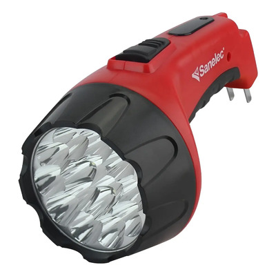 Linterna Recargable Portátil Sanelec 15 Leds 60lm Cuerpo Abs Rojo/negro