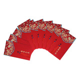 Sobre Rojo De 10 Piezas, Paquete De La Suerte Chino Hong Bao