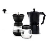 Kit Cafetera Italiana Moka Espresso Molino Café + Recipiente