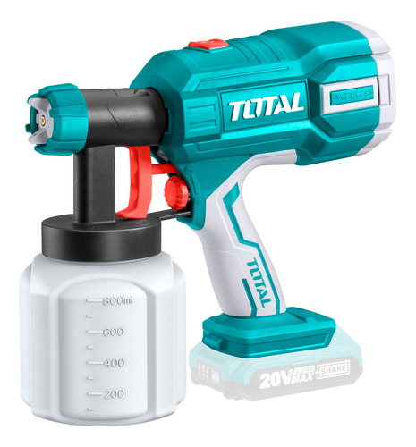 Equipo/pistola Para Pintura Inalámbrica Total 20v - Flujo 600ml P/min, Capacidad 800ml, 40din-s - No Incluye Batería Ni Cargador - Tsgli2001