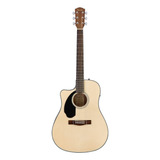 Violão Eletroacústica Fender Classic Design Cd-60sce Para Canhotos Natural Brilhante