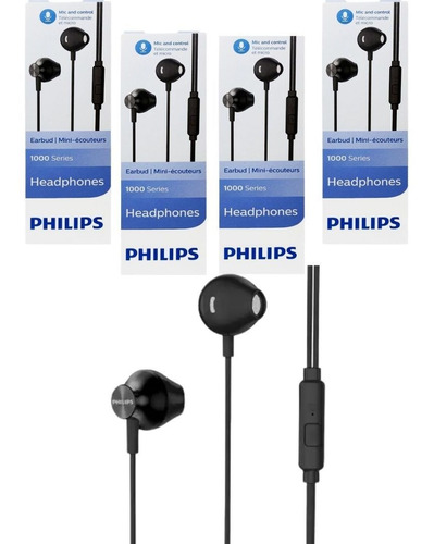 Fone De Ouvido Philips Com Microfone Taue101bk Preto 4un