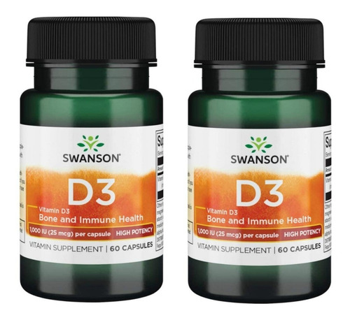 Vitamina D3 Pack 2x Swanson Mejora Defensas Envio Gratis!