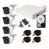 Kit Videovigilancia 4 Camaras Metalicas Dvr Hilook Disco 1tb