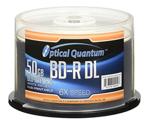 Disco Blu Ray Optical Quantum Bd-r Dl 6x 50gb 50pzs -negro