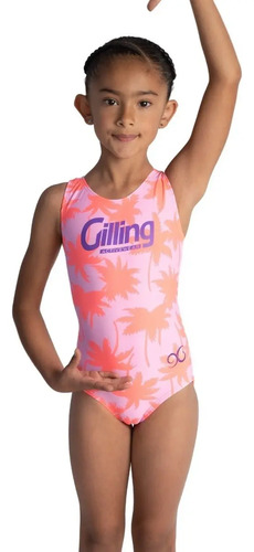Leotardo Gimnasia Palms Rosa Ultra Cómodo Espalda Exclusiva  | Envío gratis