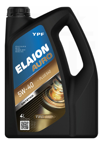 Aceite Elaion F50 Plus 5w40 Ypf 100% Sintético Bidón 4 Ltrs.