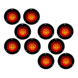 Kit 10 Plafones Redondo P/ Camión 24 Led´s  Bi Color R/ambar