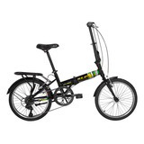 Bicicleta Slp Plegable F-10 Rodado 20 Shimano 7v V-brake Color Negro/amarillo