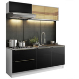 Madesa Gabinete De Cocina Integral Compacta 200cm Lux B/n 01