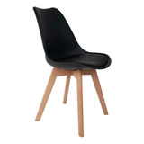 Cadeira De Jantar Cozinha Saarinen Base Wood Com Almofada Estrutura Da Cadeira Madeira Assento Preto