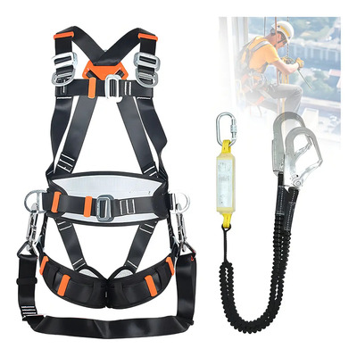 Amortiguador Y Linea Vida Con Gancho Kit De Arnés 2m Color Naranja Talla Unitalla | Meses sin interés