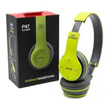 Headphone Bluetooth Com Microfone Áudio Potente Celular Pc Cor Verde