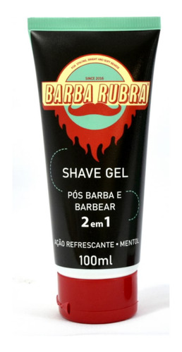 Barba Rubra Shave Gel 2em1 Pós Barba E Barbear 100ml