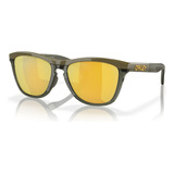 Óculos De Sol Oakley Frogskins Range Oo9284 928408 55 Cor Da Armação Escovado Escuro Cor Da Haste Escovado Escuro Cor Da Lente Amarelo 24k Desenho Padrão