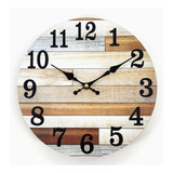 Giftaya Reloj De Pared De Madera Rustica Redondo De 10 Pulga