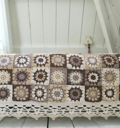 Manta Pie De Cama Tejidas A  Mano Al Crochet