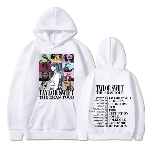 Taylor Swift - Buzo Canguro Unisex - Blanco Eras Tour 1989