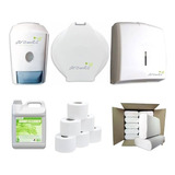 Kit Dispenser-toallas-jabon-papel+ Insumos Y Jabon Liq 5lts