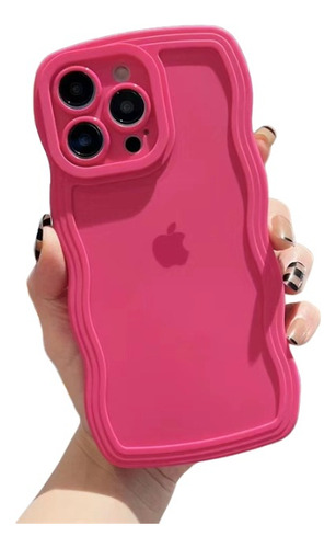 Funda De Silicona Colore Borde Ondulado Con Logo Para iPhone