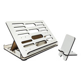 Soporte Notebook Madera Regulable Macbook Celu Atril Lectura