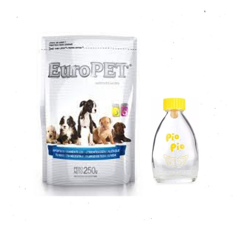 Europet Leche Cachorro Lactante + Mamadera Vidrio Pio Pio