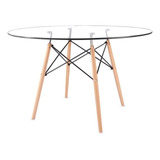 Mesa Eames Tapa De Vidrio 120cm Nórdica De Living Gardenlife Tapa Blanco