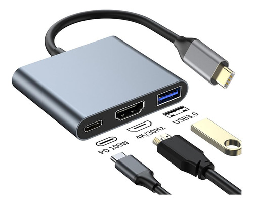 Adaptador Multipuerto Usb C A Hdmi Con Salida Hdmi 4k, Adapt