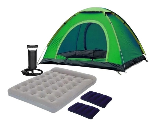 Carpa 1 Persona + Colchon + Inflador + Almohada Camping