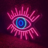 Letrero Luz Neon Ojo Turco Evil Eye Mystic Con Atenuador Led Color Rosa/azul