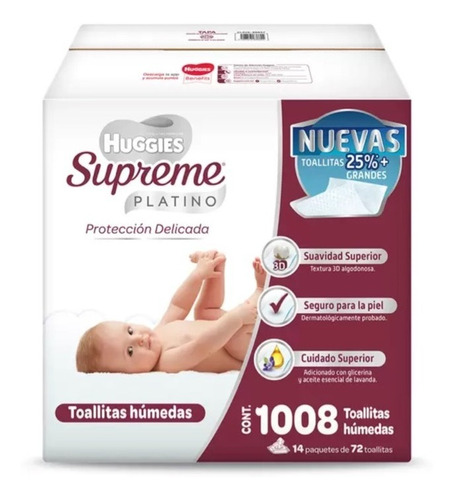 Huggies Supreme Platino Toallitas Húmedas Para Bebe 1008pzas