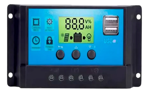 Comprar Controlador De Carga Solar Pwm 30a 12-24v  2 Usb