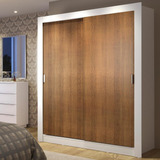 Guarda-roupa Solteiro Dallas Plus Madesa 2 Portas Correr Bru Cor Branco/rustic