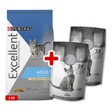 Alimento Excellent Gato Adulto 3 Kg + Piedritas Sanitarias